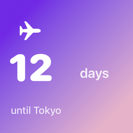 Countdown widget — days until your trip