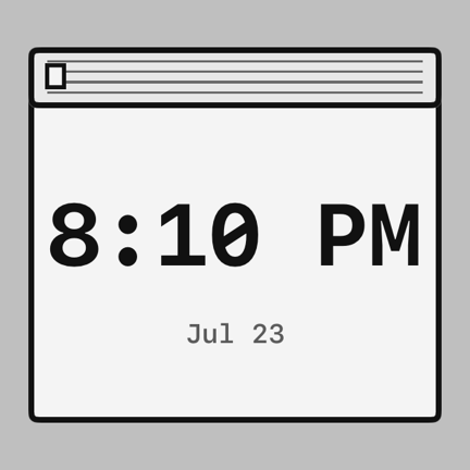 Classic Mac System 7 window clock widget